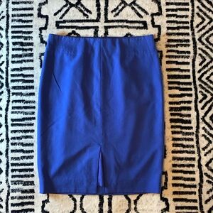 White House Black Market Blue Front Slit Pencil Skirt Sz 14